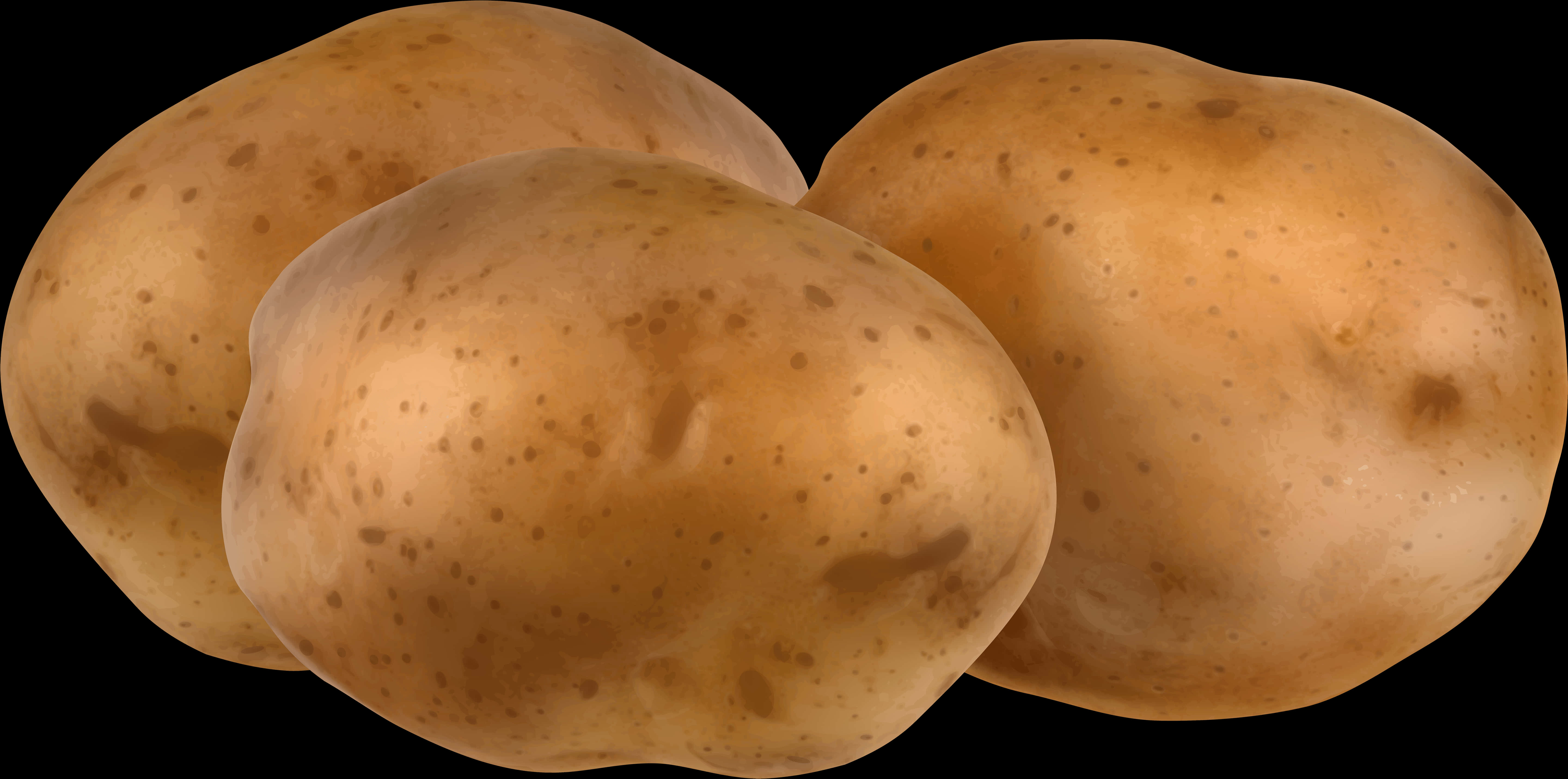 Fresh Potatoes Black Background PNG with transparent background