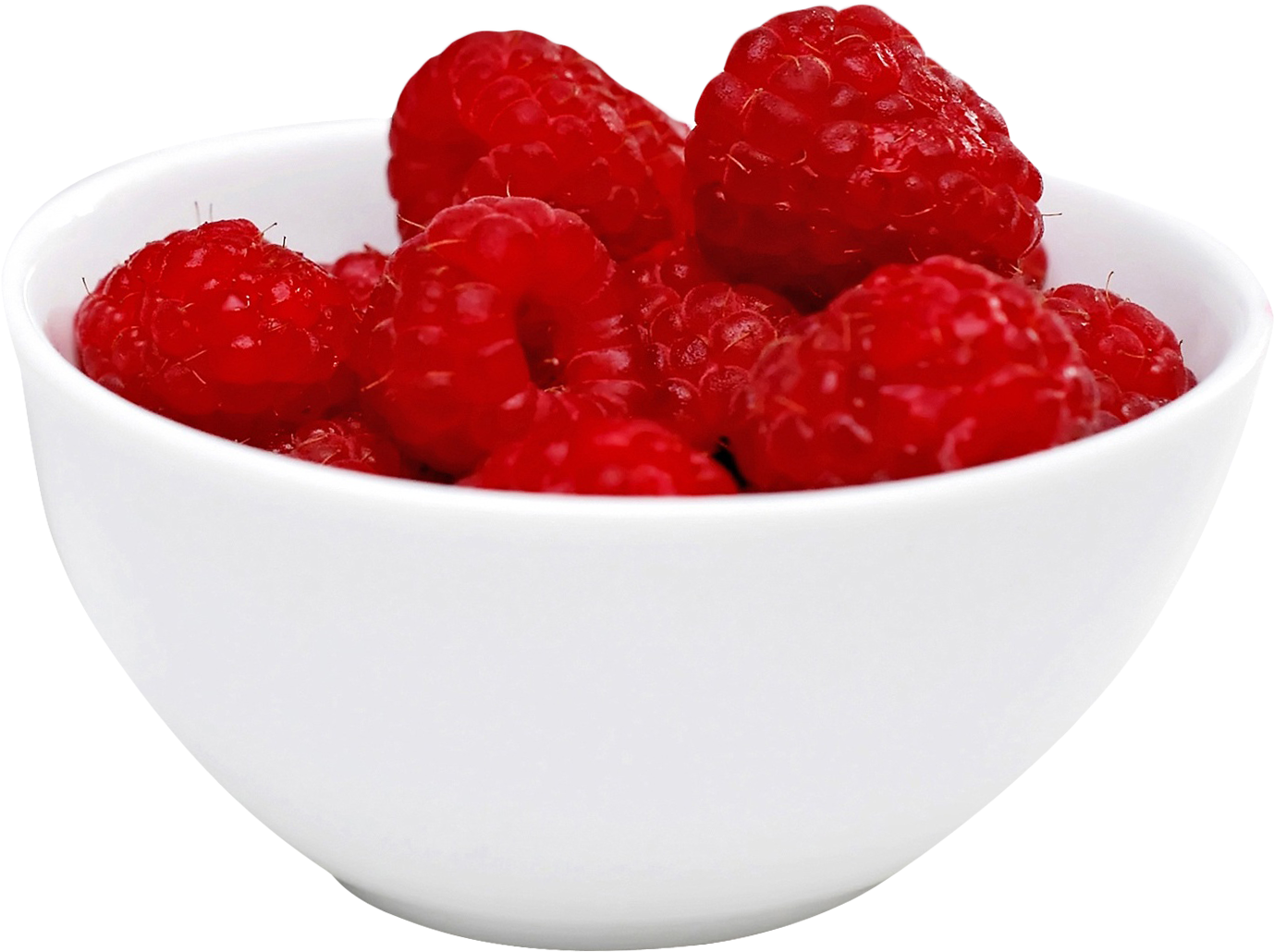 Fresh Raspberriesin White Bowl