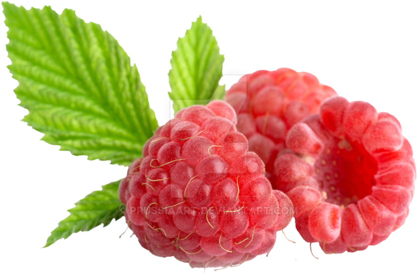 Fresh Raspberrieswith Leaves.png