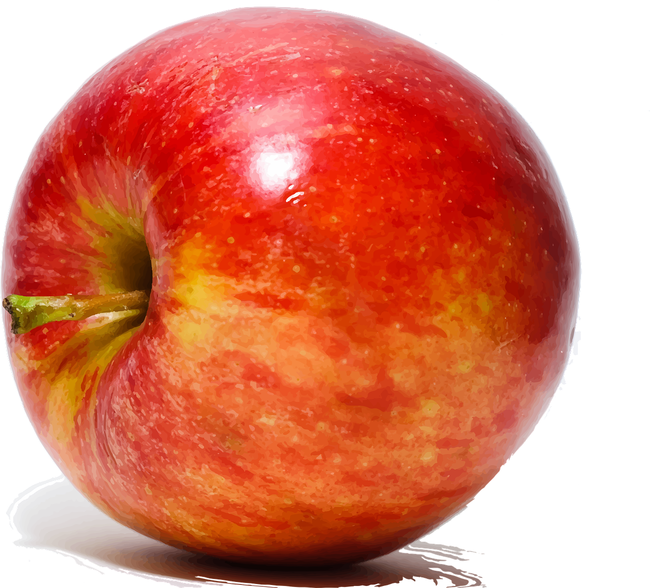 Fresh Red Appleon White Background