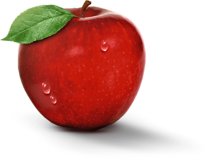 Fresh Red Applewith Water Droplets.png PNG with transparent background