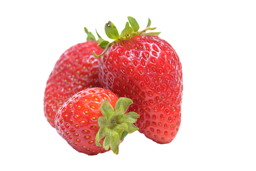 Fresh Strawberries Black Background PNG with transparent background