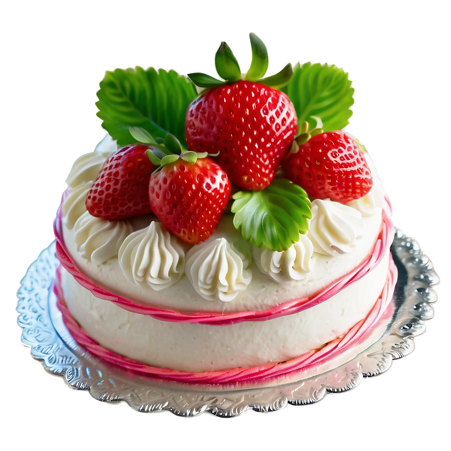 Fresh Strawberry Cake PNG 06212024 PNG image with a transparent background, free high-resolution download