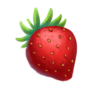 Fresh Strawberry Illustration PNG with transparent background