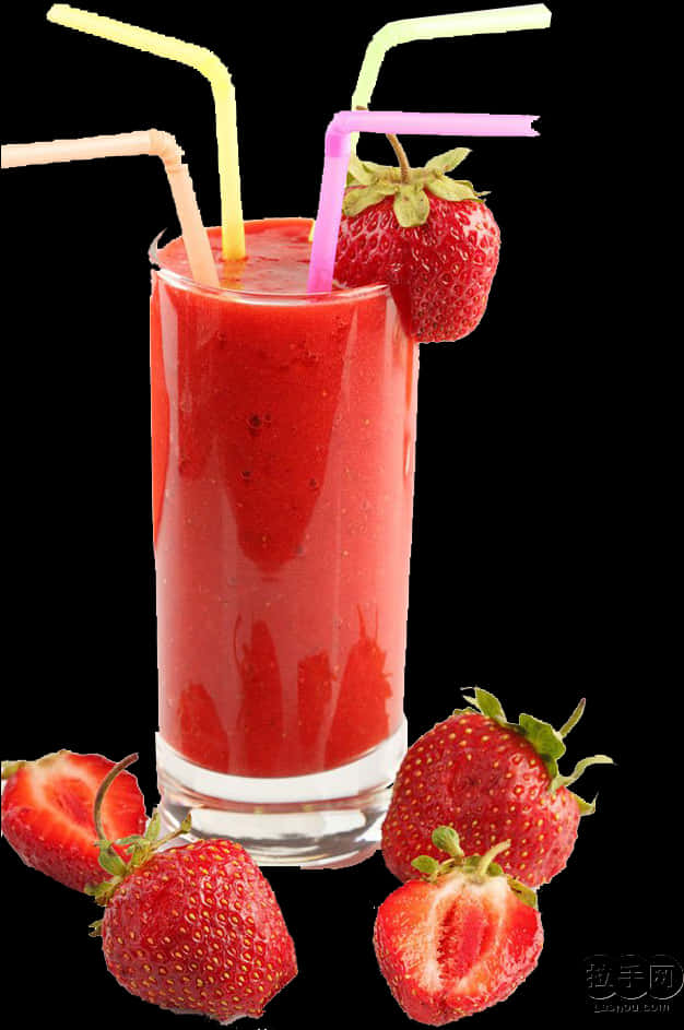 Fresh Strawberry Smoothie Glass