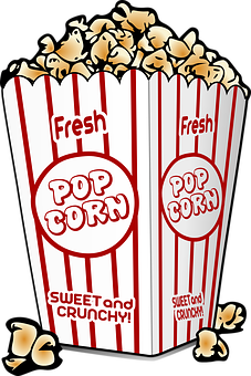 Fresh Sweet Crunchy Popcorn Bucket PNG with transparent background