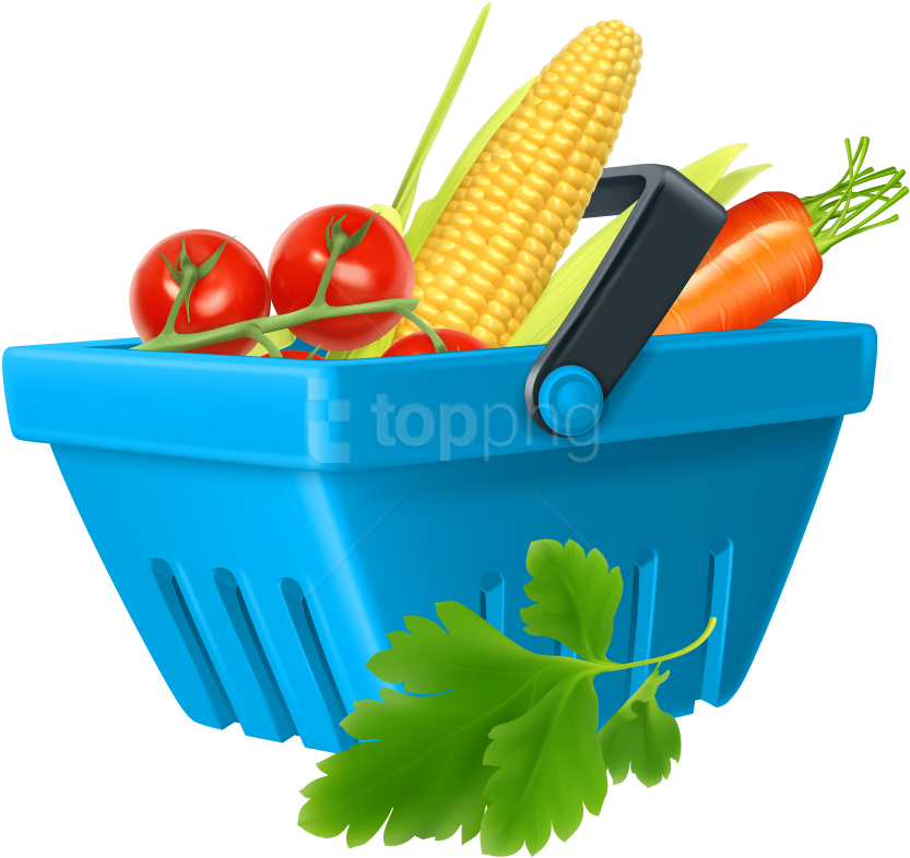 Fresh Vegetablesin Blue Basket