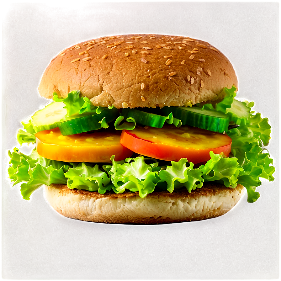 Fresh Veggie Burger Feast Png 6