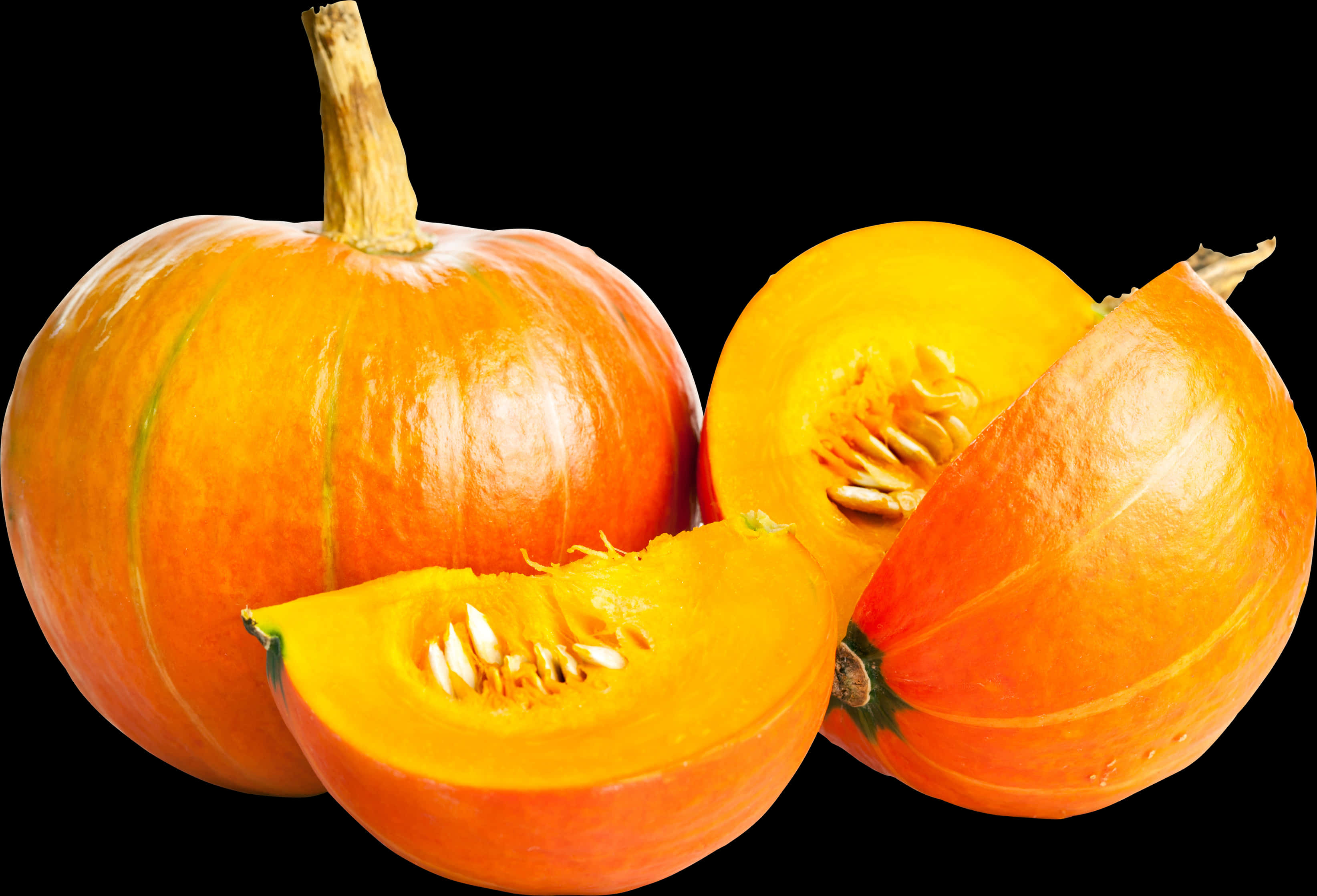 Fresh Wholeand Sliced Pumpkin