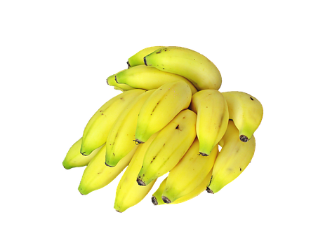 Fresh Yellow Bananas Black Background PNG with transparent background