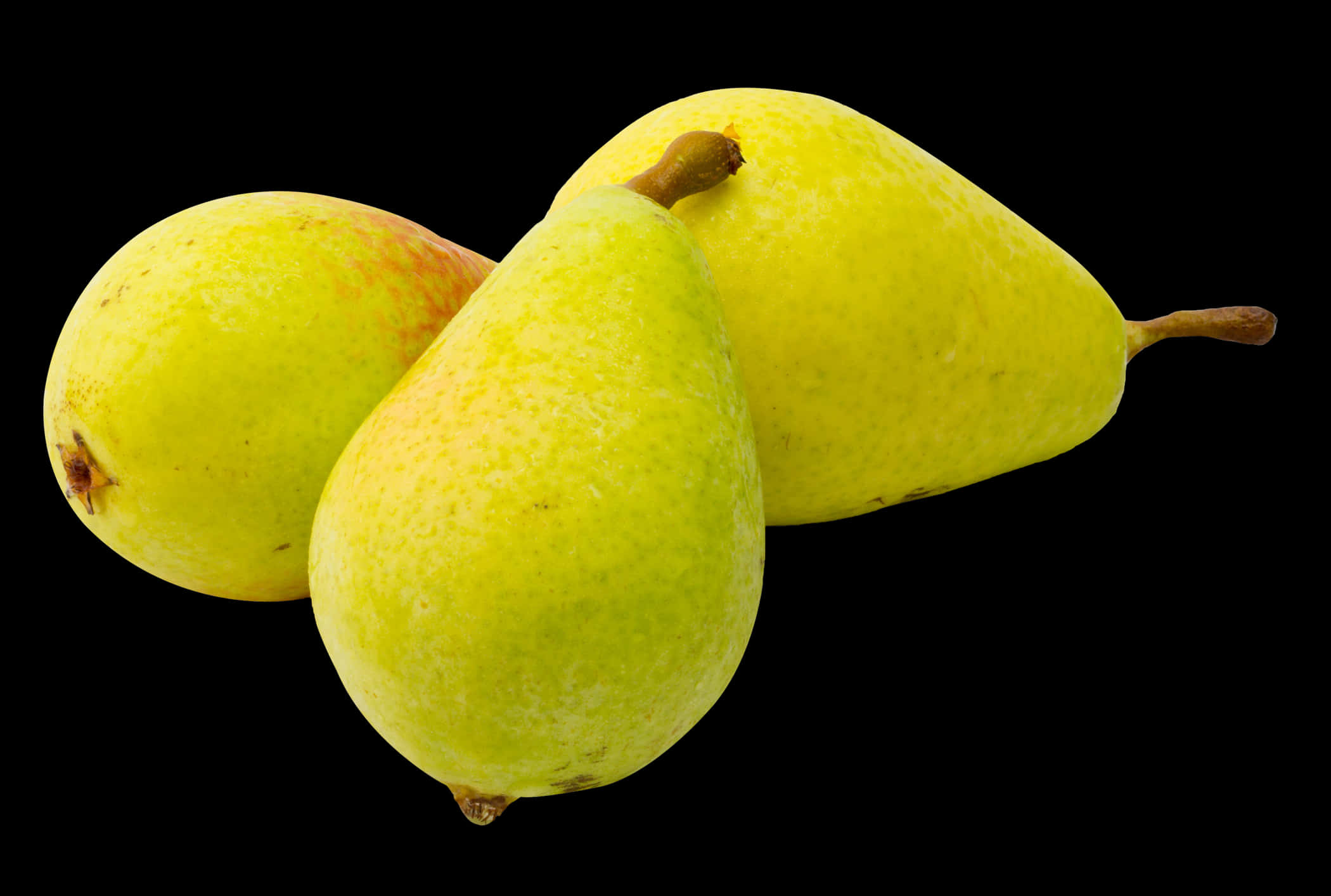 Fresh Yellow Pears Black Background