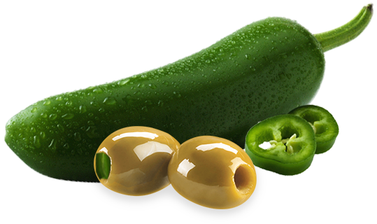 Fresh Zucchini Green Olives Jalapeno Slice