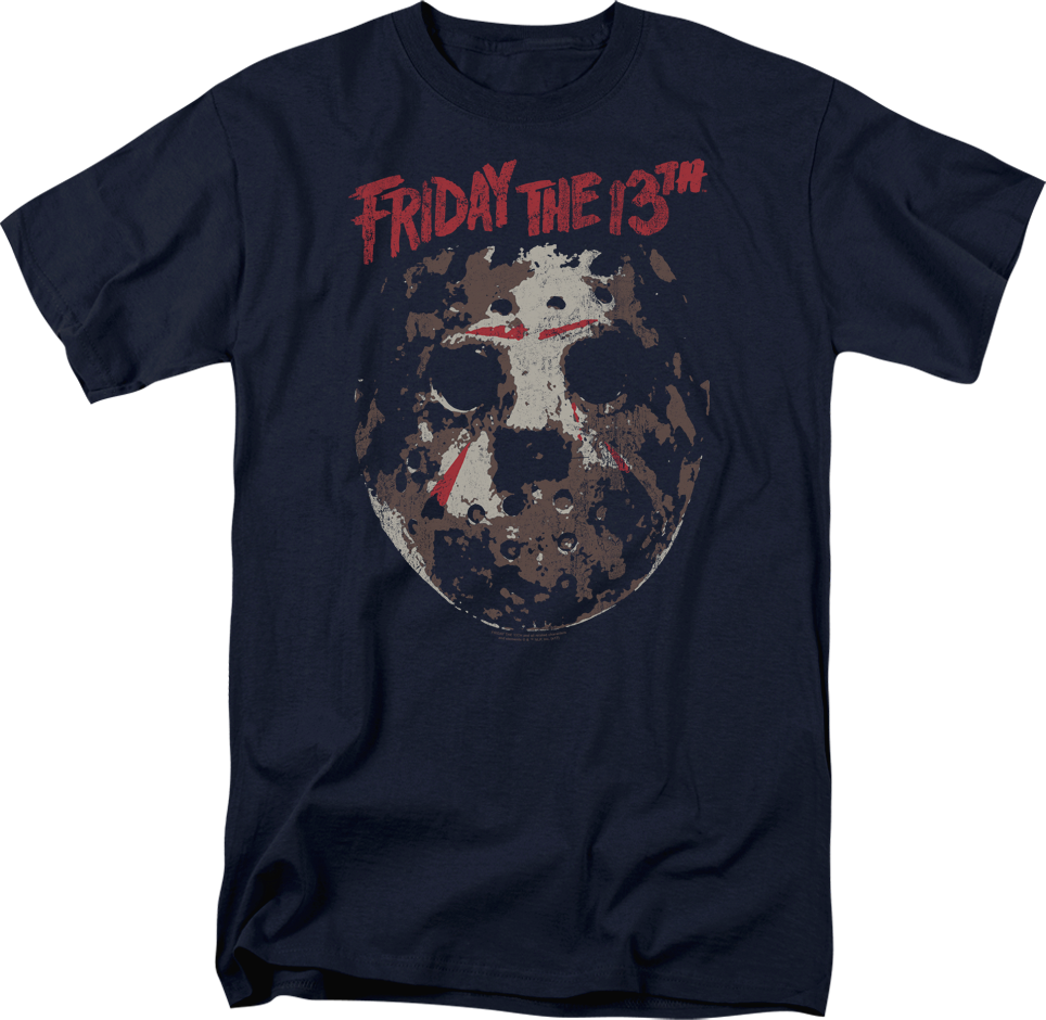 Distressed Hockey Mask Friday The 13th T-shirt - Friday The 13th, HD Png Download PNG with transparent background