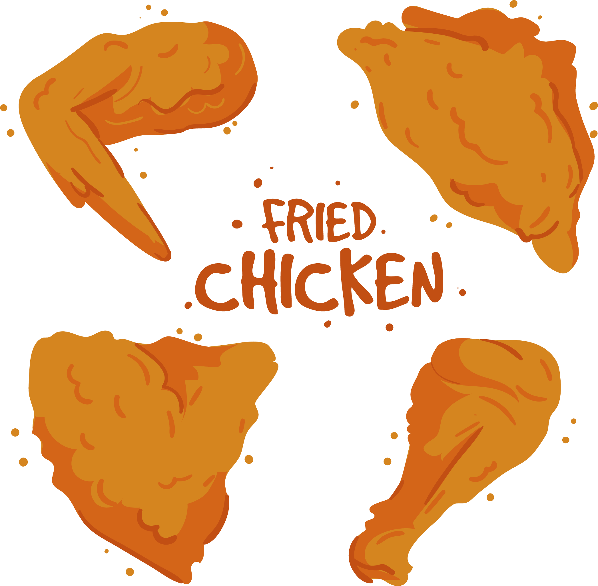 Meat Clipart Fry Chicken - Fried Chicken Cartoon Clipart, HD Png Download PNG with transparent background