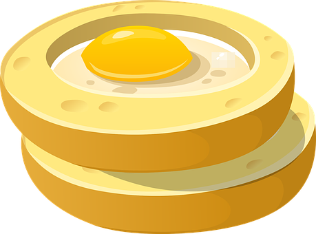 Fried Eggon English Muffin Vector PNG with transparent background