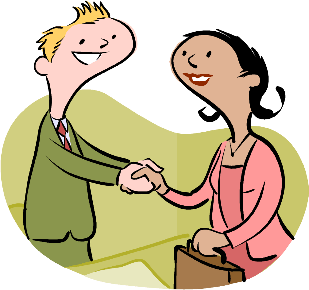 Friendly Business Handshake Cartoon PNG with transparent background