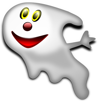 Friendly Cartoon Ghost PNG with transparent background