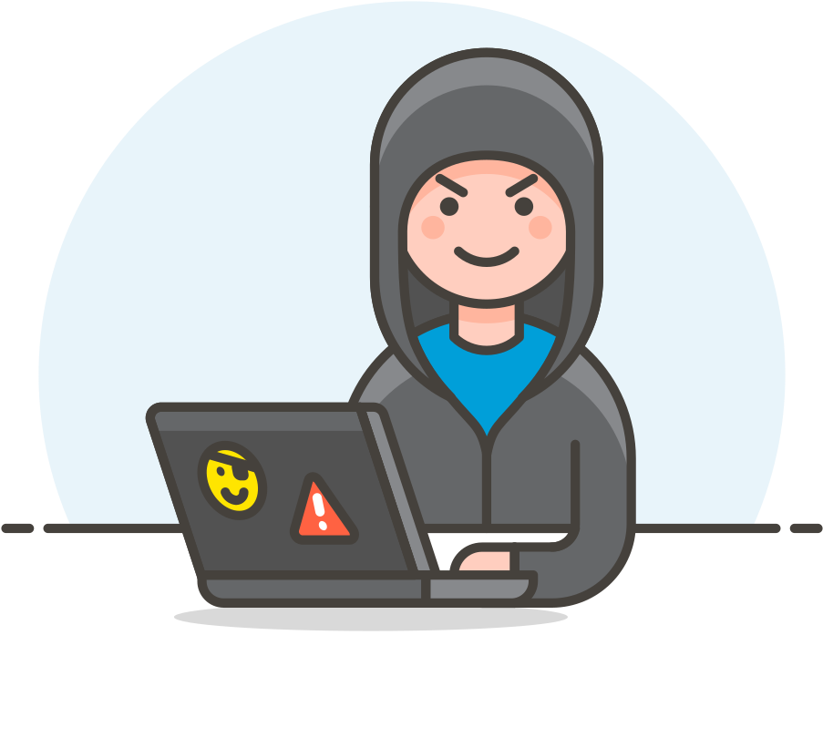 Friendly Cartoon Hackerat Computer PNG with transparent background