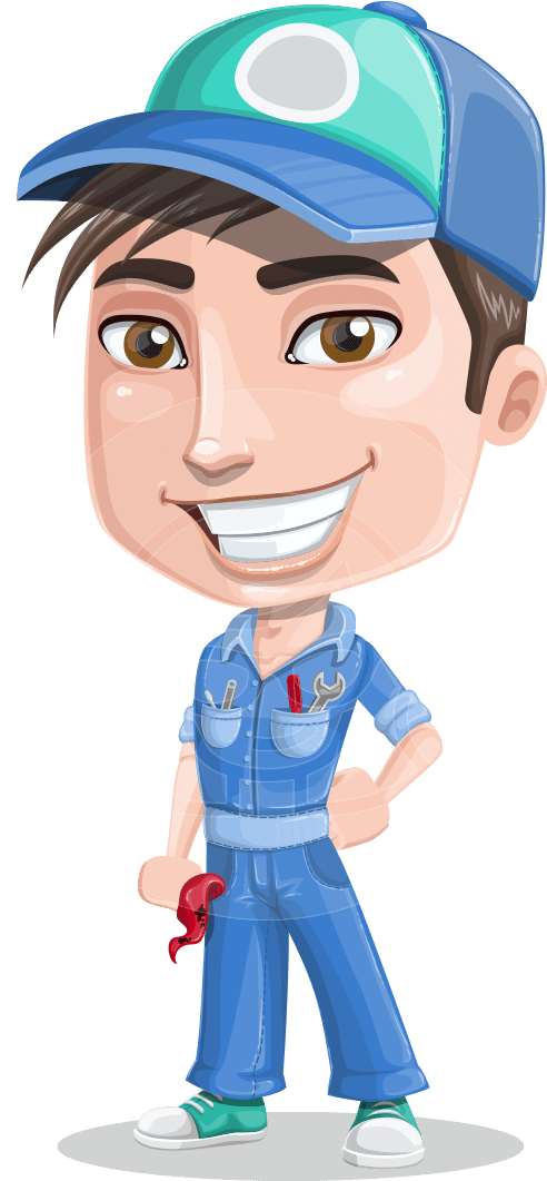 Png Black And White Ashton The Mechanic Vector Cartoon - Mechanic Vector Png, Transparent Png PNG with transparent background
