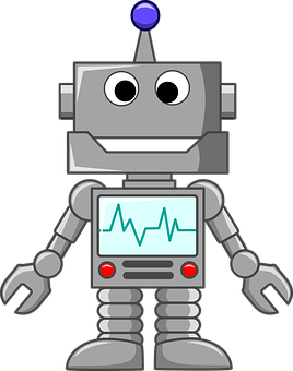 Friendly Cartoon Robot PNG with transparent background