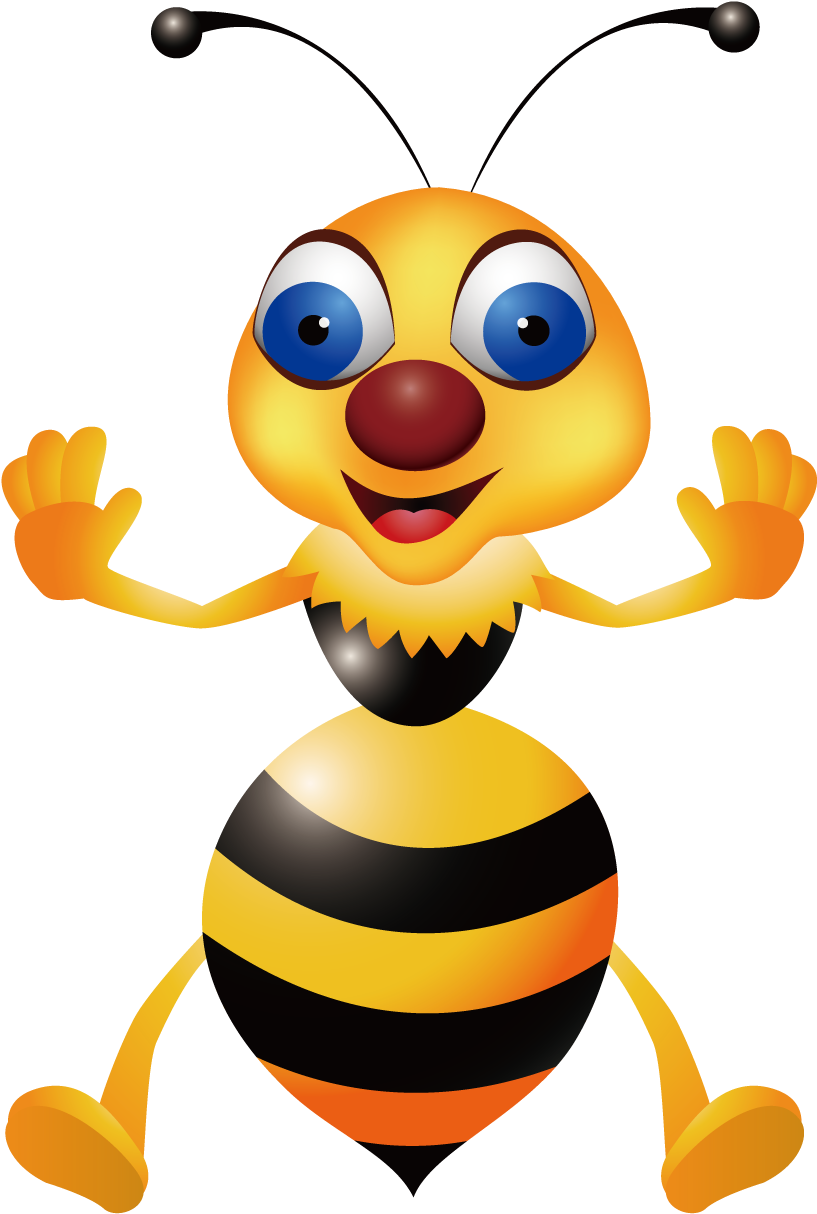 Friendly Cartoon Wasp PNG with transparent background
