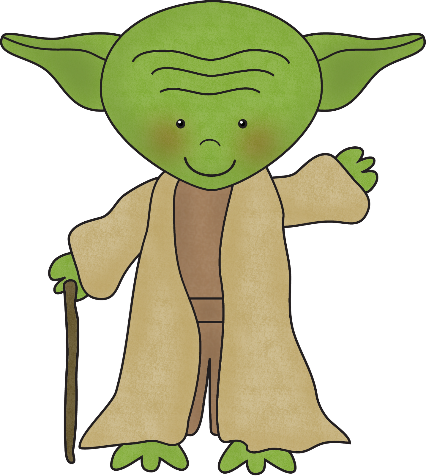 Friendly Cartoon Yoda Illustration