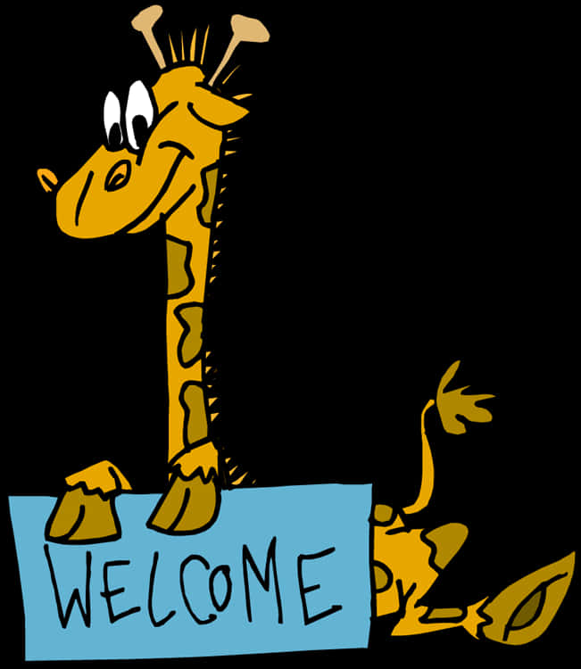 Friendly Giraffe Welcome Sign