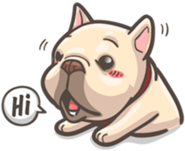 Friendly Greeting Bulldog Cartoon PNG with transparent background