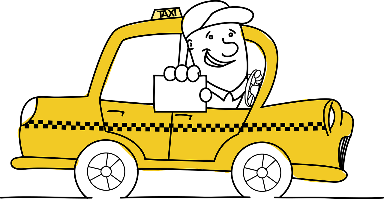 Driver Vector Taxi - Taxi Image In Cartoon Png, Transparent Png PNG with transparent background