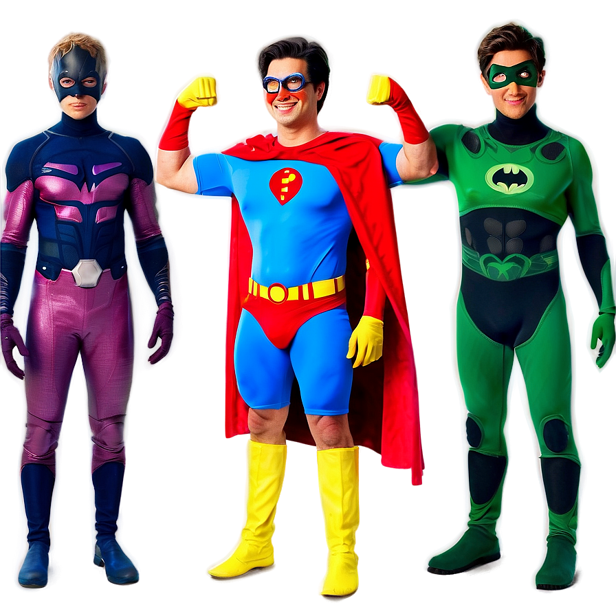 Friends In Superhero Costumes Png Dxf