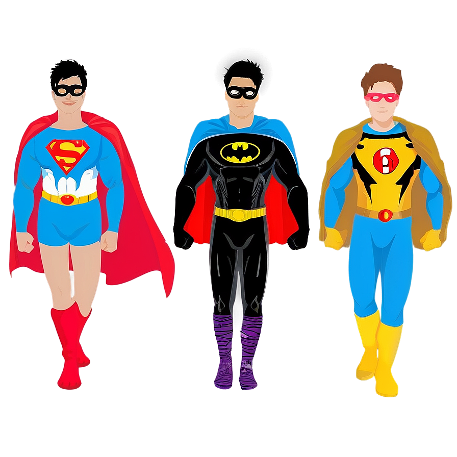 Friends In Superhero Costumes Png Gnk35