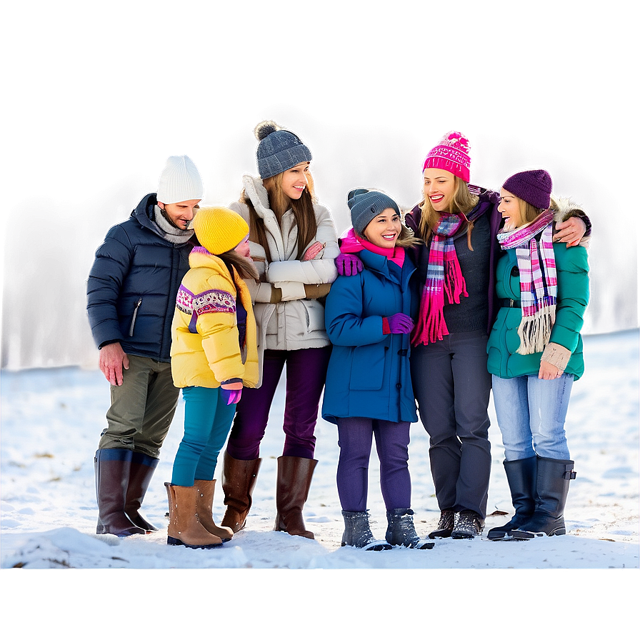 Friends In Winter Clothes Png Avb