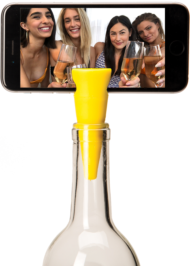 Selfie Cork Bottle Horizontal Front Closeup2 Website - Selfie Cork, HD Png Download PNG with transparent background