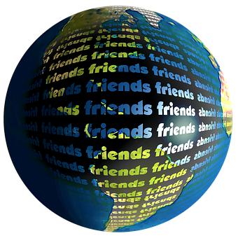 Friends Word Globe