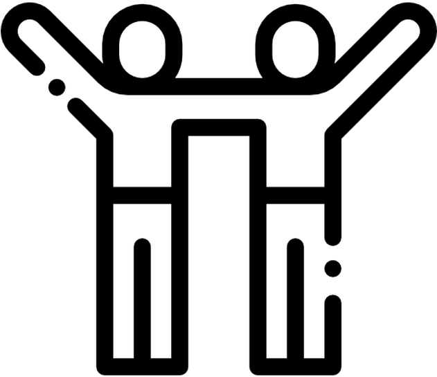 Friendship Icon Two People Celebrating PNG with transparent background