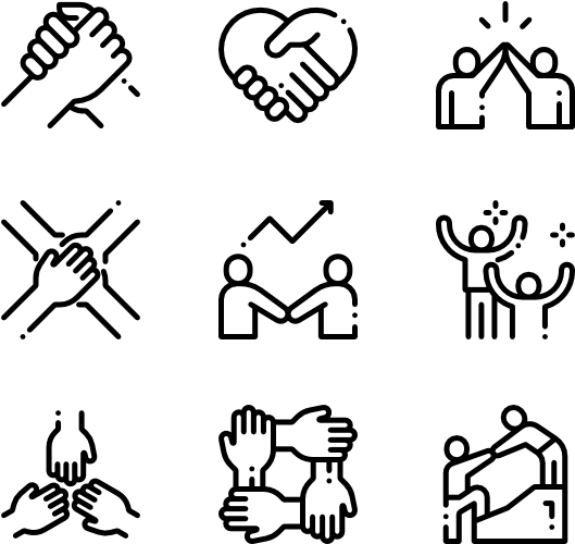 Friendship Icons Set PNG with transparent background