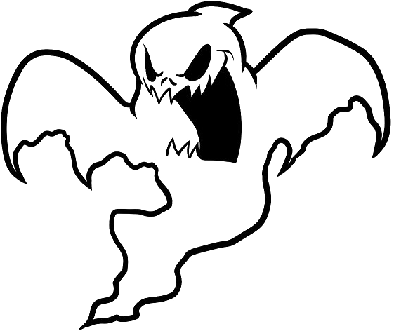 Scary Ghost Coloring Page, HD Png Download PNG image with a transparent background, free high-resolution download