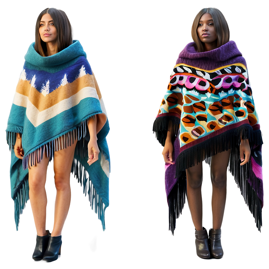 Fringed Poncho Look Png 06272024