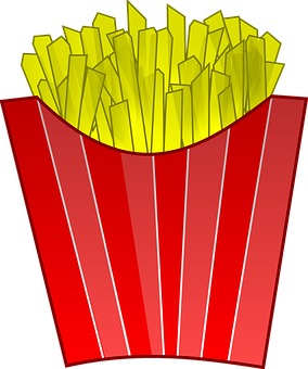 Frites Dans Un Emballage Rouge 284x340 PNG image with a transparent background, free high-resolution download