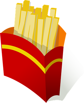Frites Dans Un Emballage Rouge 276x340 PNG image with a transparent background, free high-resolution download