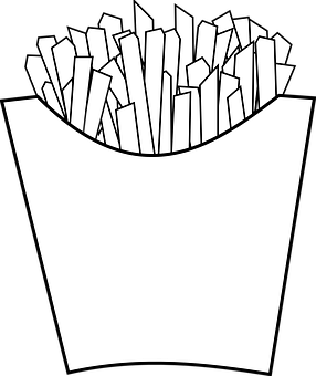 Frites Dessin Noiret Blanc 286x340 PNG image with a transparent background, free high-resolution download