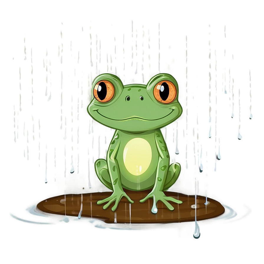 Frog In Rain Cartoon Png 98