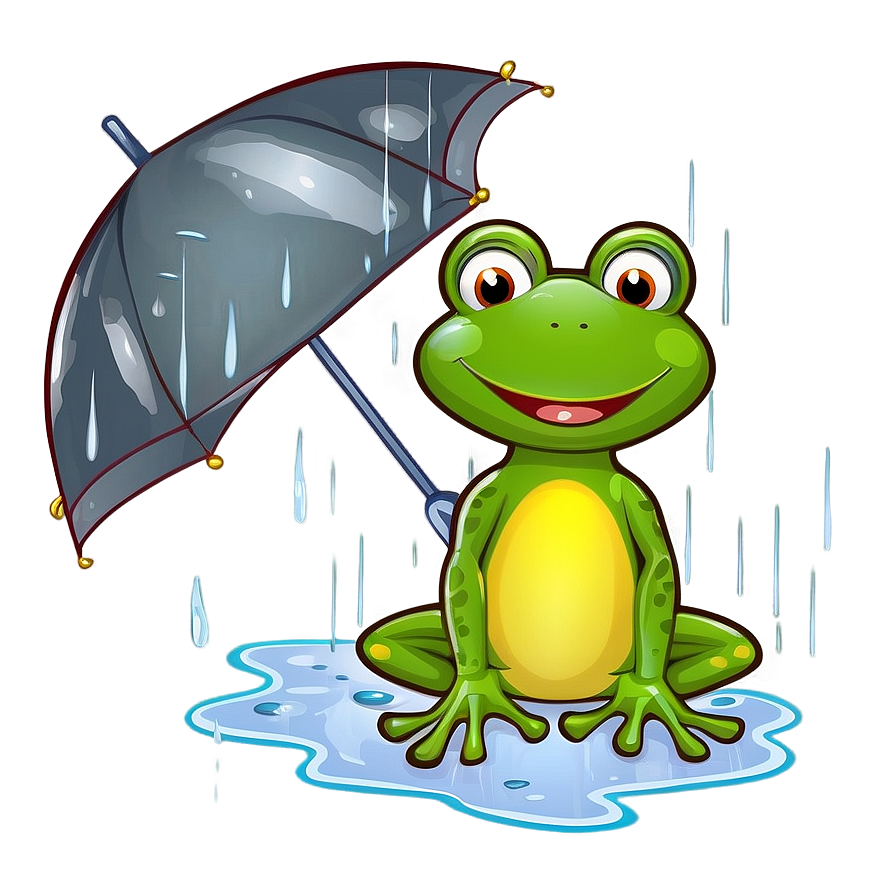 Frog In Rain Cartoon Png Sya65