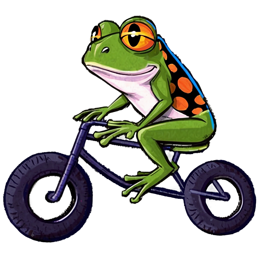 Frog On Bicycle Png 06212024