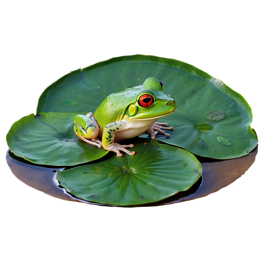 Frog On Lily Pad Clipart Png 06262024