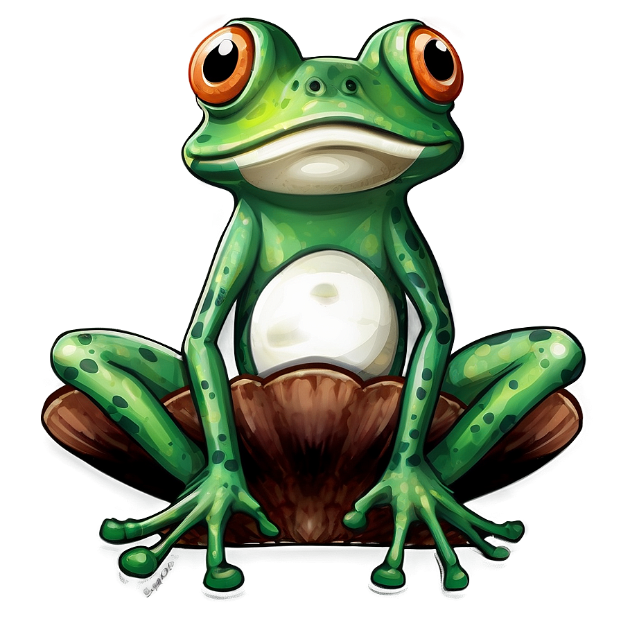 Frog On Mushroom Cartoon Png 06272024