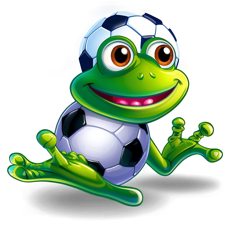 Frog Playing Soccer Cartoon Png 42