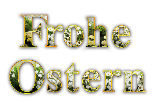 Frohe Ostern Greeting Text PNG with transparent background