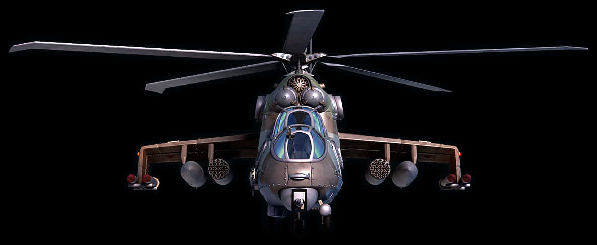 Front View Military Helicopter