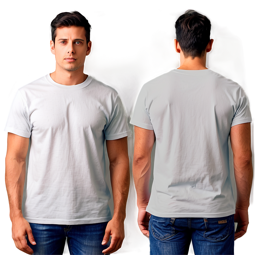 Front View White T-shirt Mockup Png 60